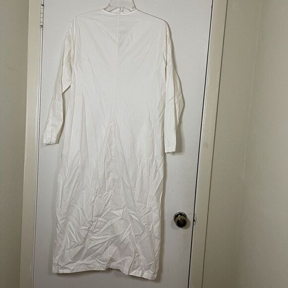 ZERO + Maria Cornejo ivory white long sleeve button down cotton dress US 4 - Picture 6 of 12